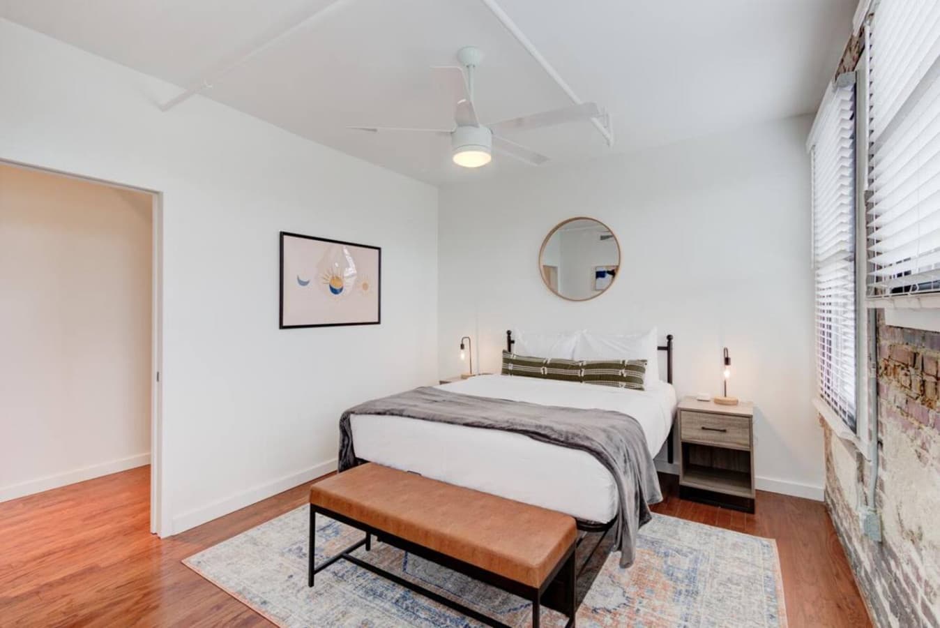 Bedside tables that are handy for trinkets and knick-knacks to keep your bedroom organized. Place all your notes and other accessories within reach and a night lamp by your bed if you prefer to read before bedtime.