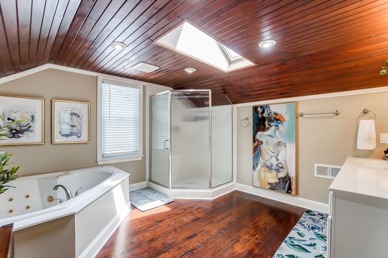 Rejuvenate in a bathroom fit for royalty, perfect for washing away the day’s stress and embracing relaxation.