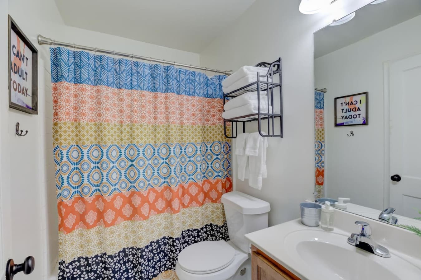 Full bathroom with a shower and tub combo for your convenience.