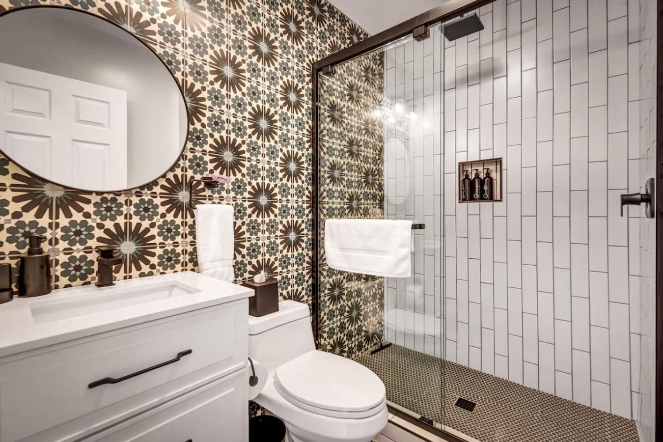 After a long day of fun, the rain head on the shower will feel just right.