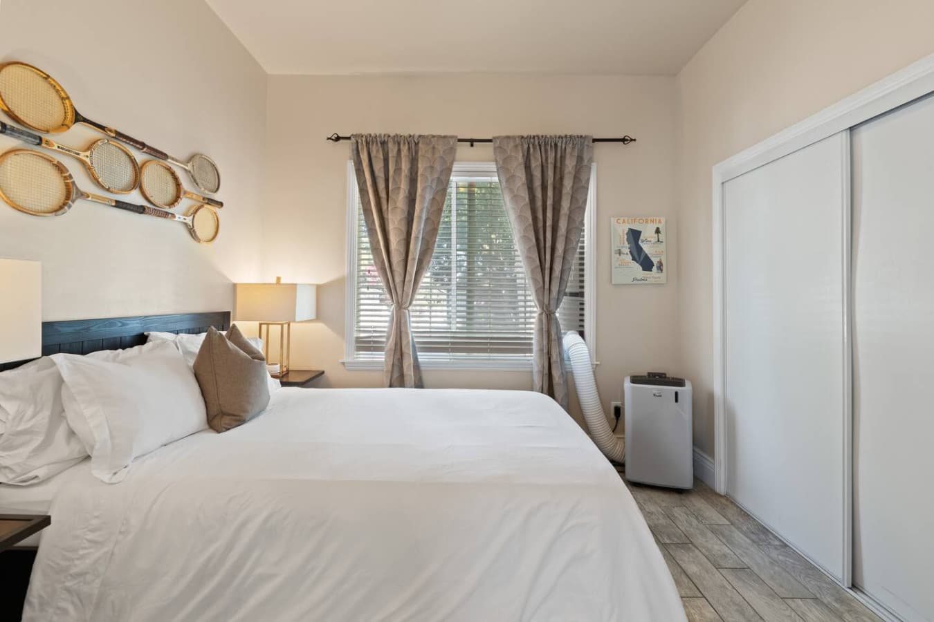 Lots of natural light coming in from the bedroom window.