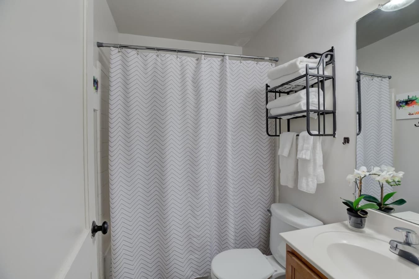 Shower, soak, and refresh in your private full bathroom.