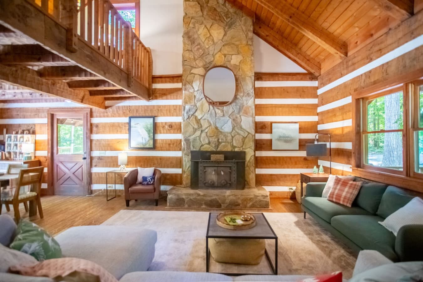 Plenty of seating, warm wood tones, and a soothing atmosphere to embrace.