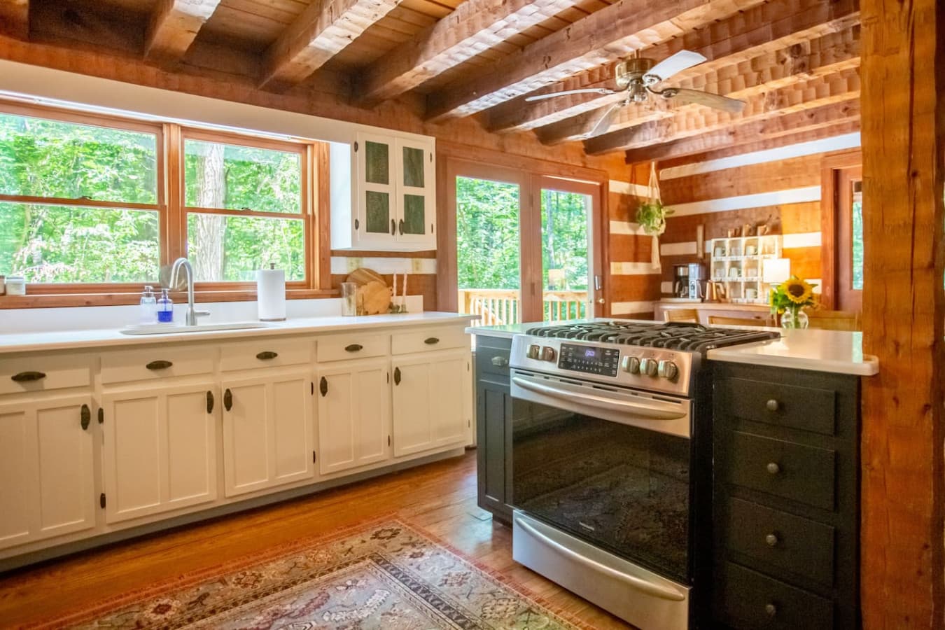 Your cabin culinary haven, ready for everything from quick bites to gourmet meals.