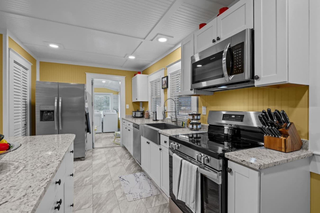 A fully equipped kitchen ready for home-cooked meals or quick snacks.