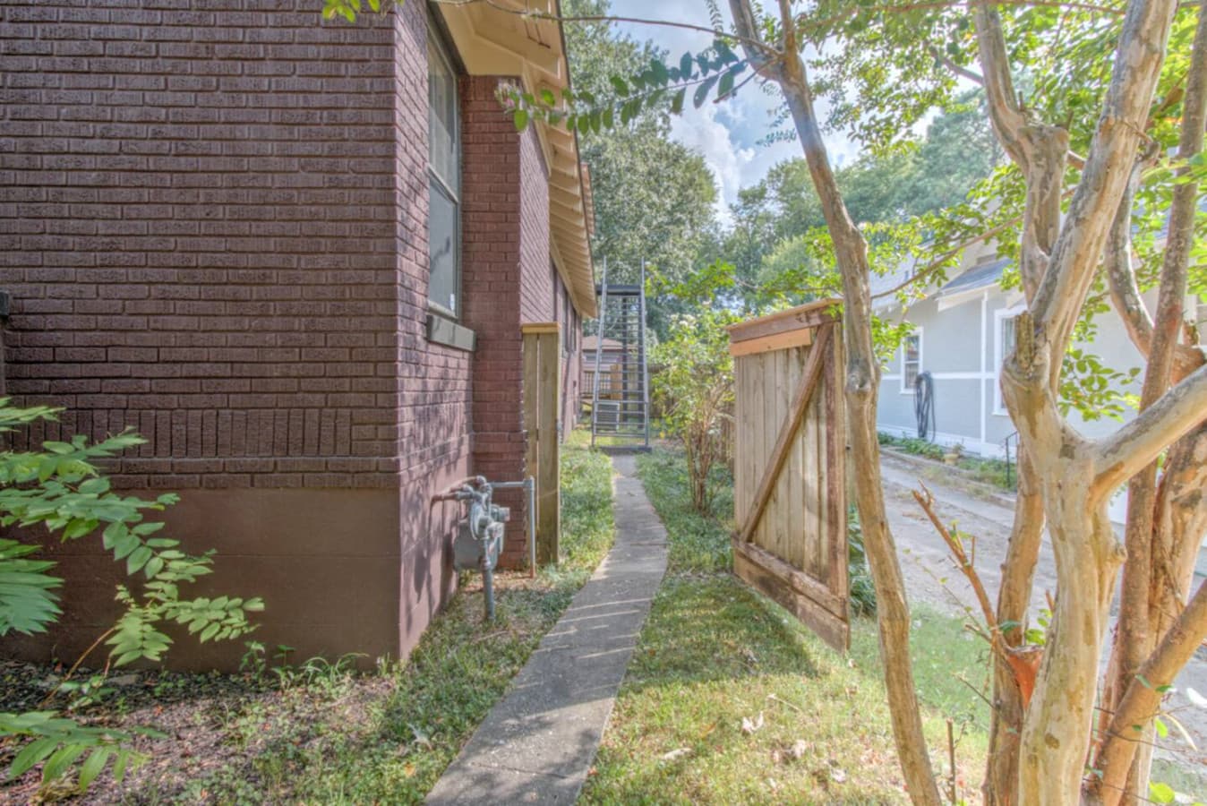 Walkway leading to the entrance.