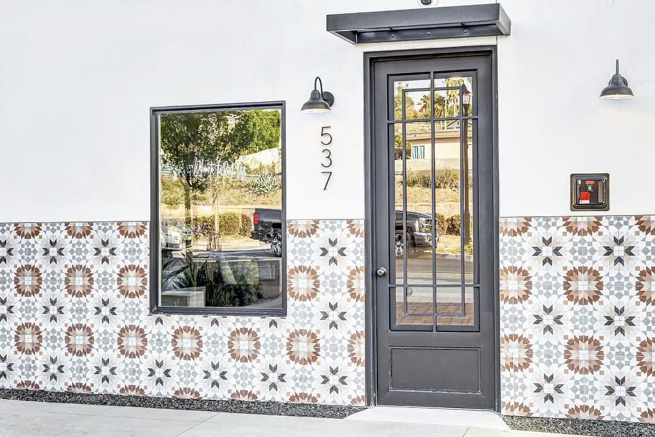 An inviting building entrance that sets the tone for your stay.