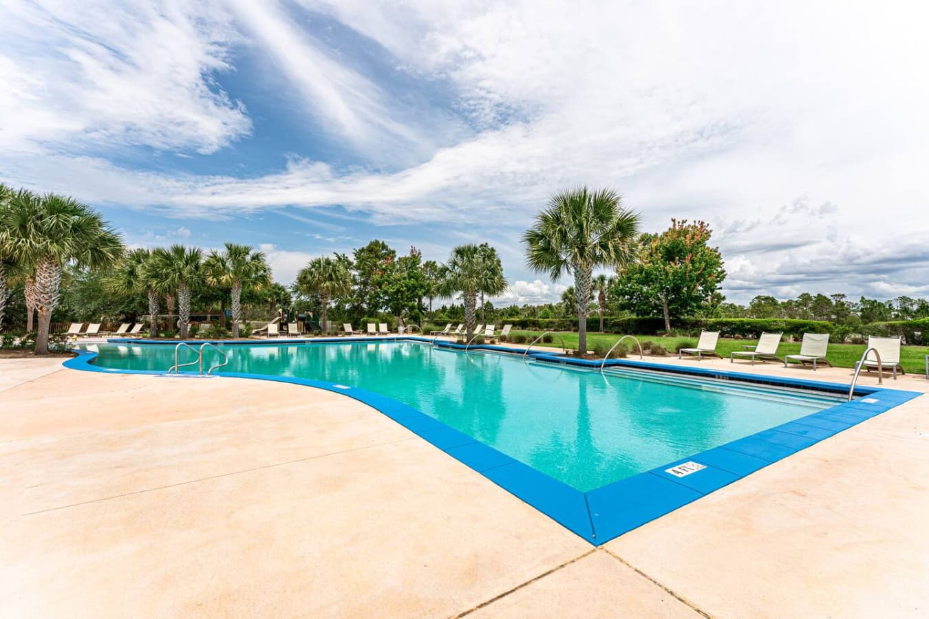 A large pool with a zero-entry area, splash pad, and lap lanes, as well as a covered pavilion for shade. (Take the next right after Bruno's pizza )