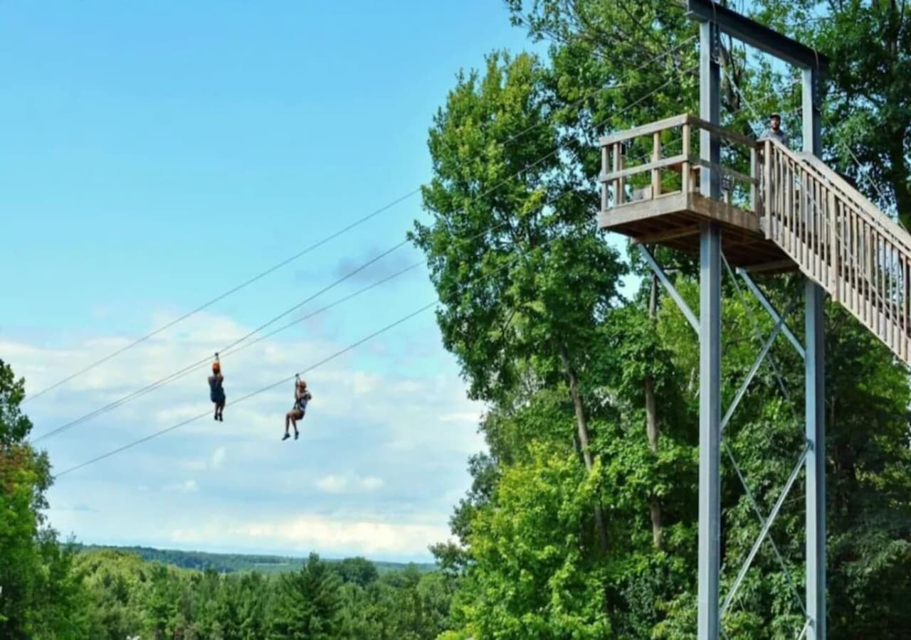 Zip, climb, and swing your way through the treetops—just a 15-minute drive to Boler Mountain’s Treetop Adventure Park!