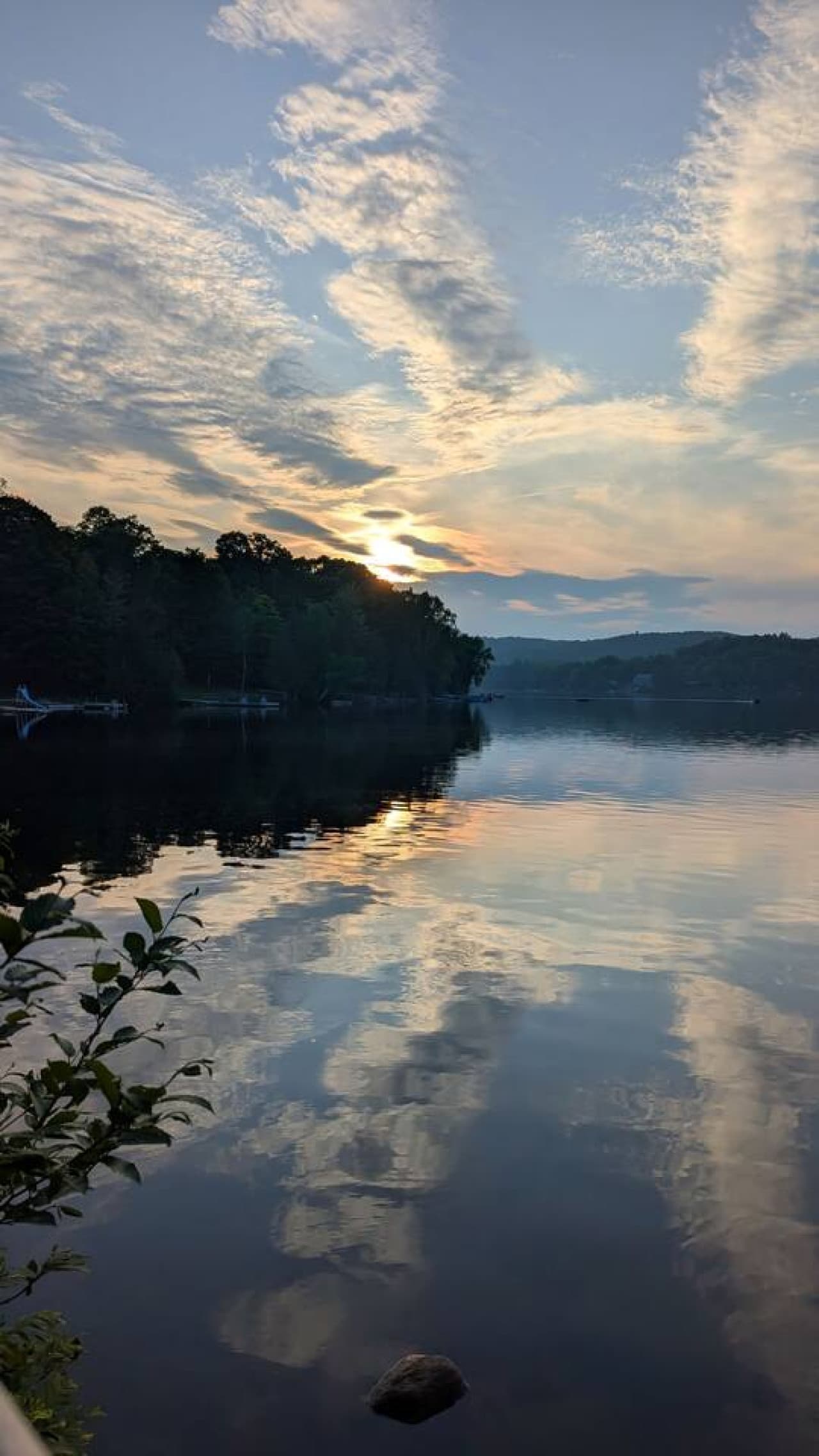 Watch the sun dip below the horizon in beautiful evening colors.