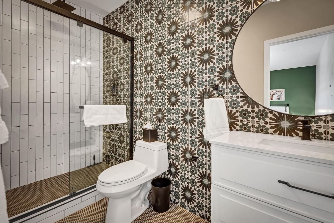Clean and modern bathroom stocked with essentials for your comfort.