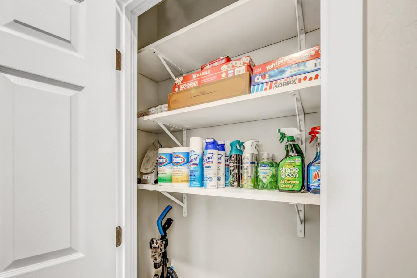 Cleaning supplies available for your use.