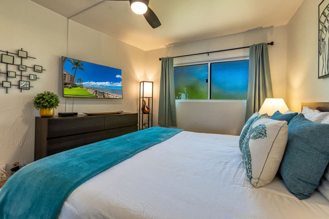 Relax in bed with a movie, or just let the ocean lull you to sleep.