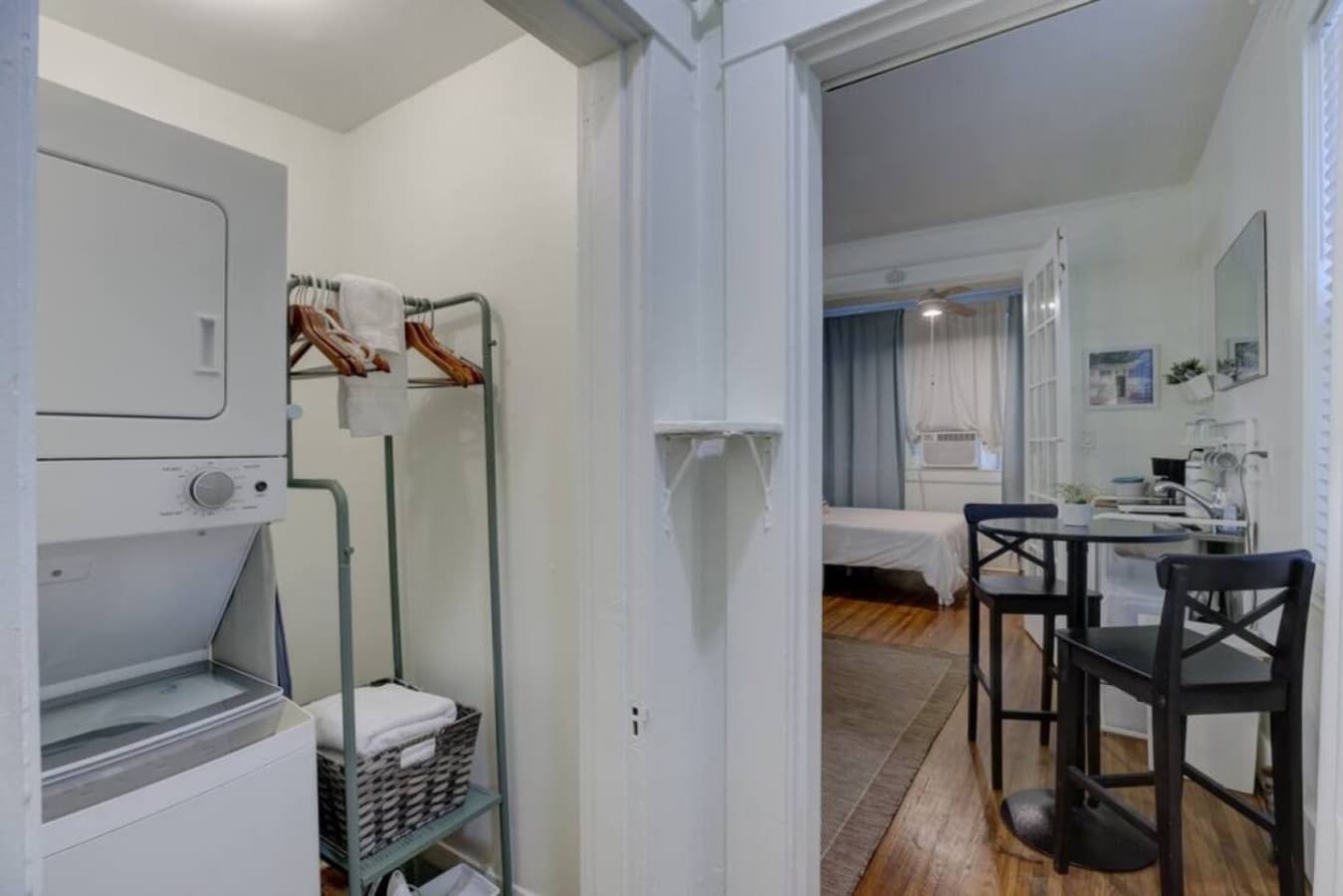 Laundry made simple with a washer and dryer at hand.
