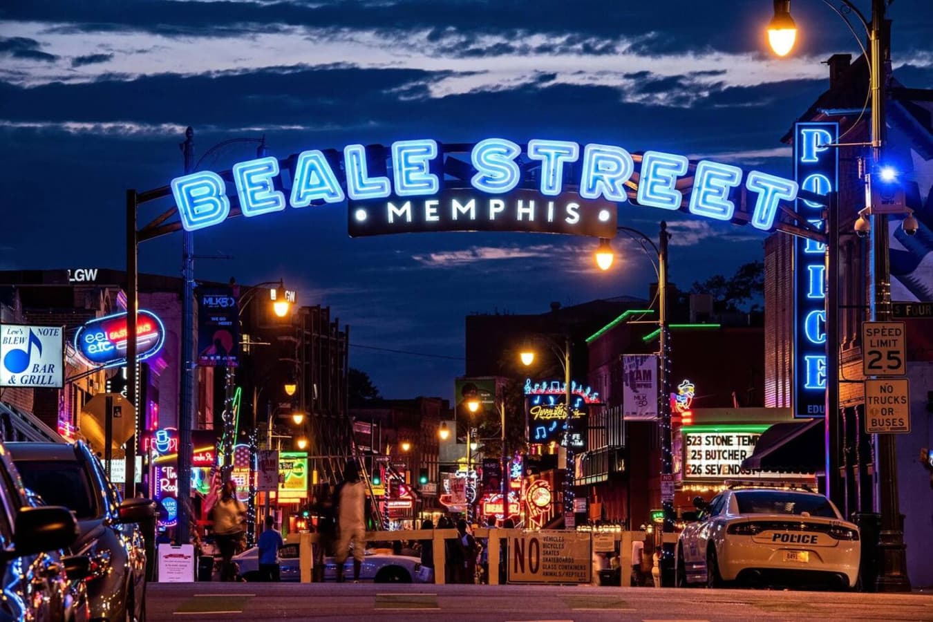 Beale street is about 11 minutes drive away!
