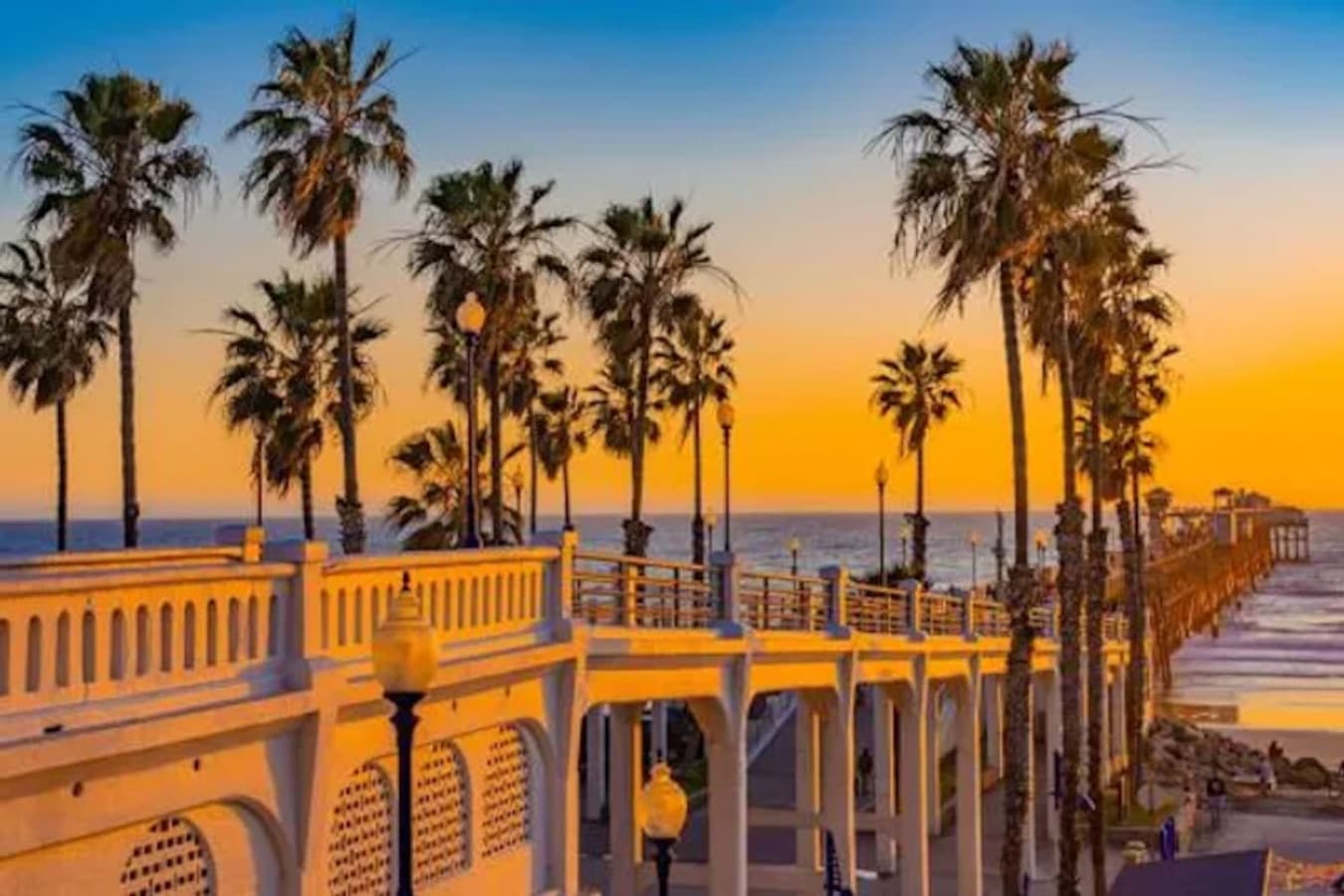 Golden hour magic at Oceanside Pier, just 15 minutes away! ✨