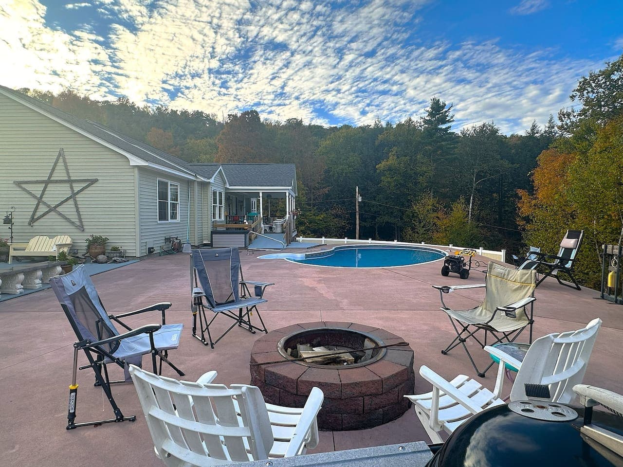 Pool days, fire-lit nights.