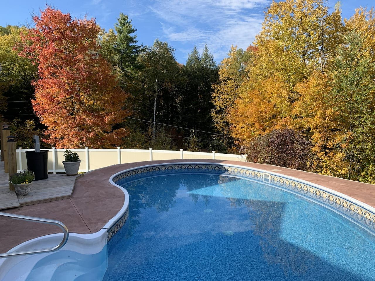 Enjoy a refreshing swim in the in-ground pool — heating available upon request.