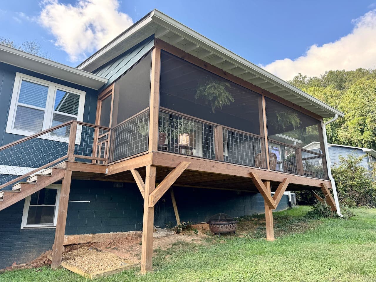 Relax outside without a worry, screened in.