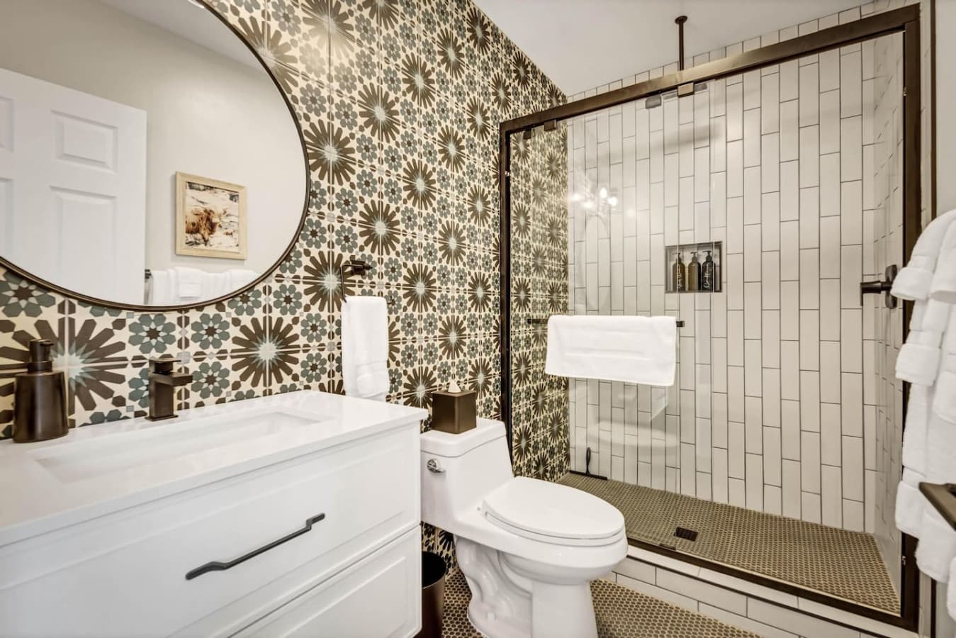 Bathroom with shower essentials you need