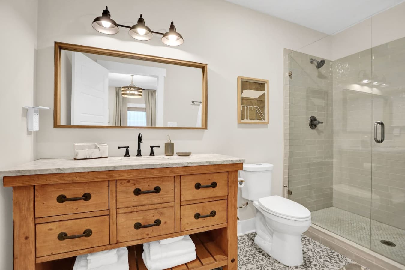 Designed for comfort and style, this bathroom is your personal retreat
