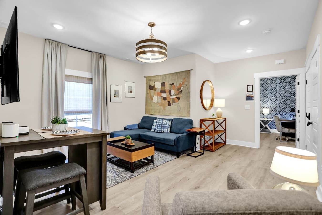 Bask in the glow of natural light streaming through the spacious windows