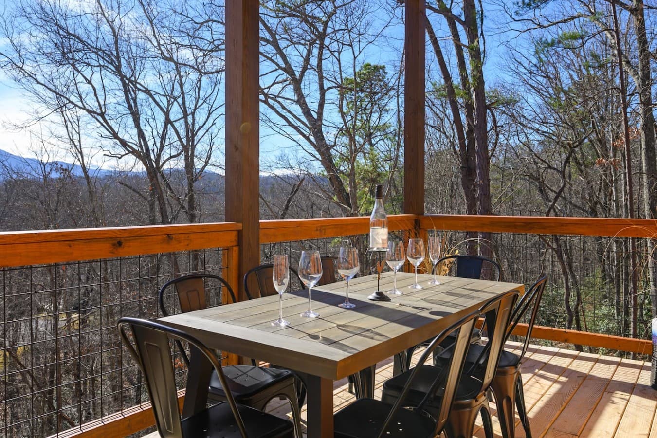 Dinner, Anyone? – Why settle for ordinary dining when you can have a table for 8 and mountains as your backdrop?