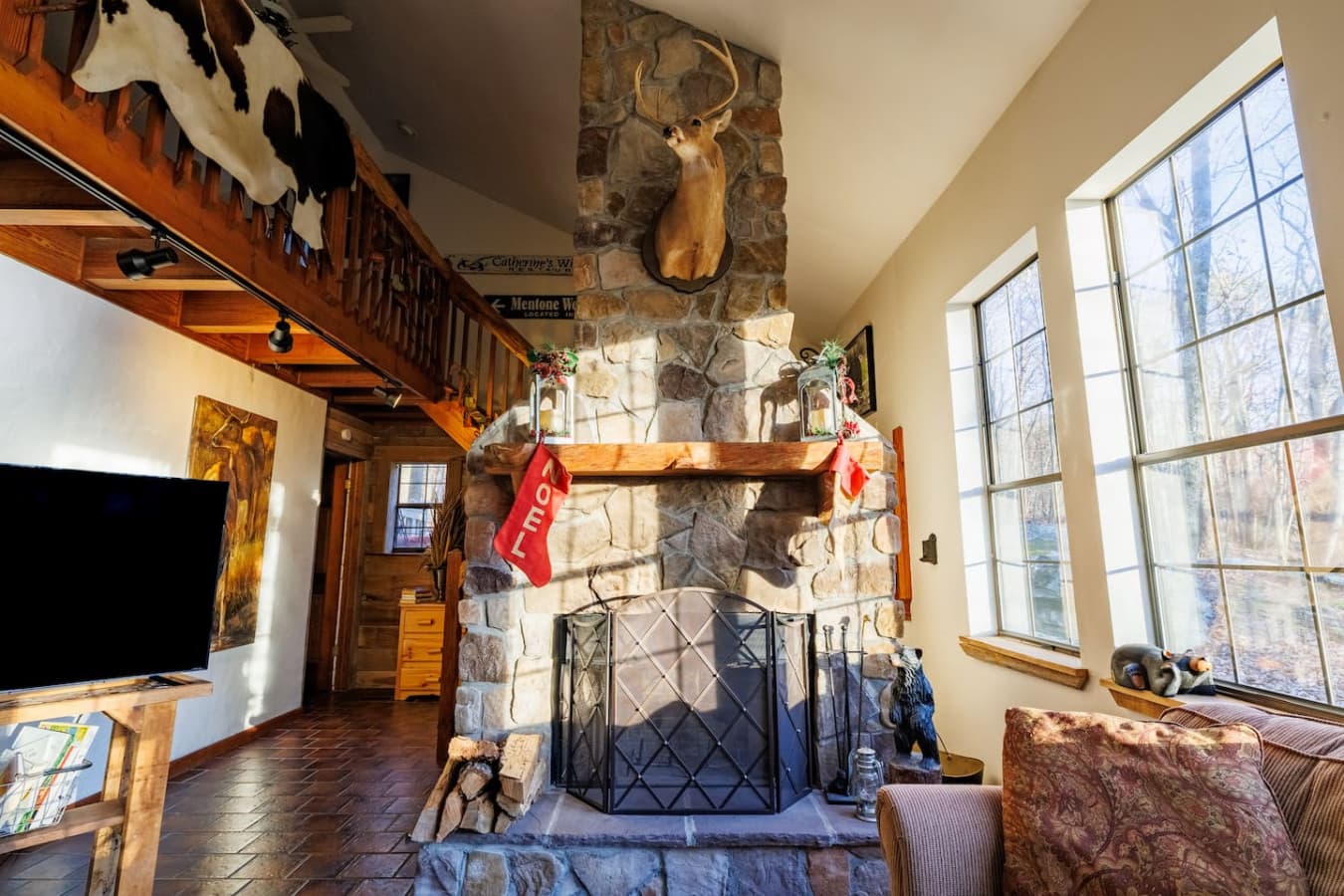 Gas burning fireplace in the heart of the home.