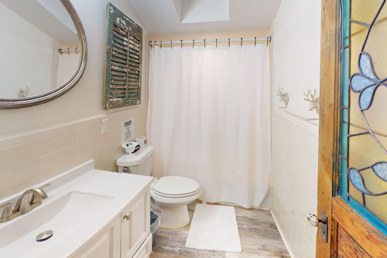 Simple and functional bathroom—perfect for added convenience.