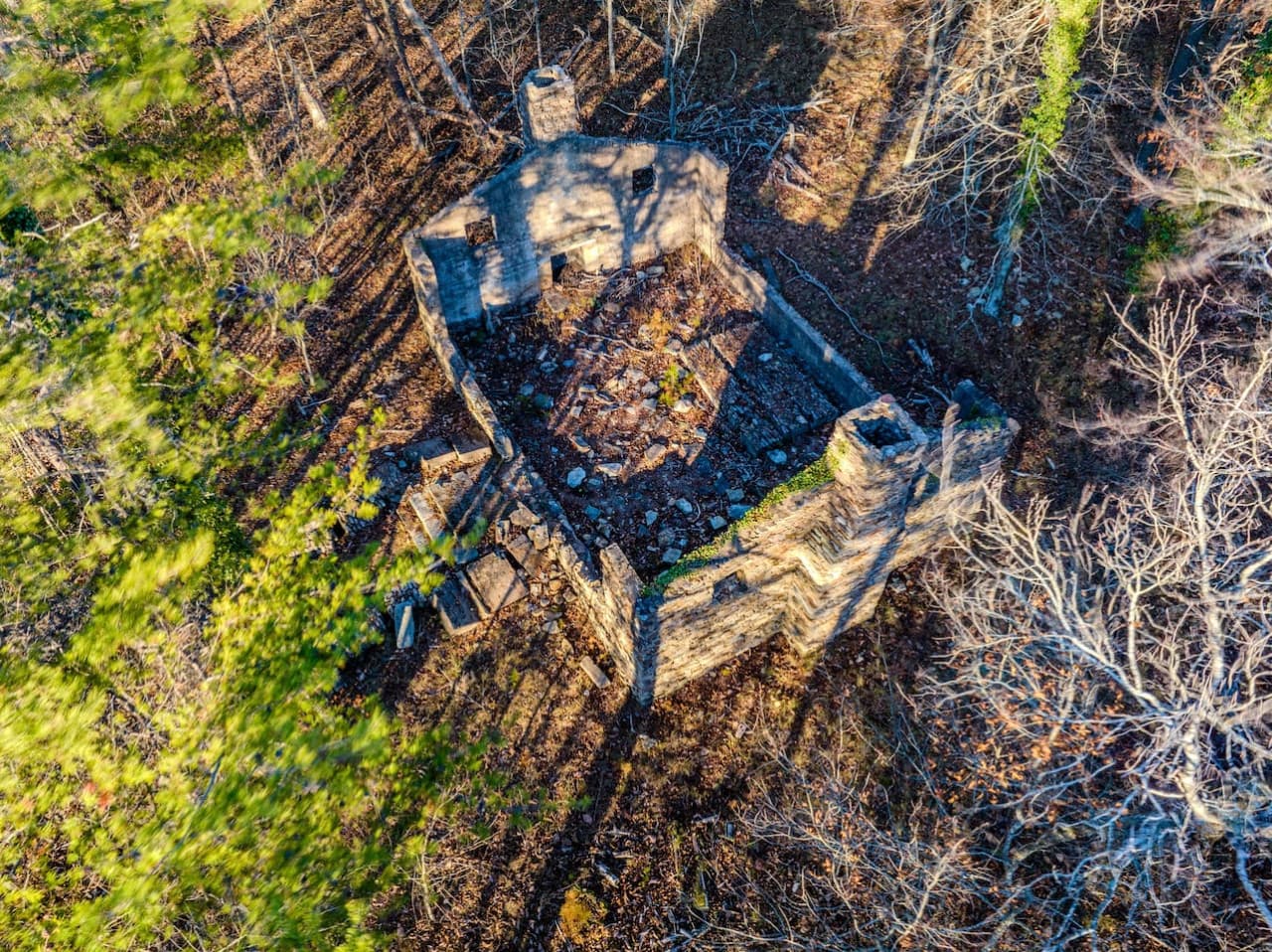 The ruins from the old school house nearby.
