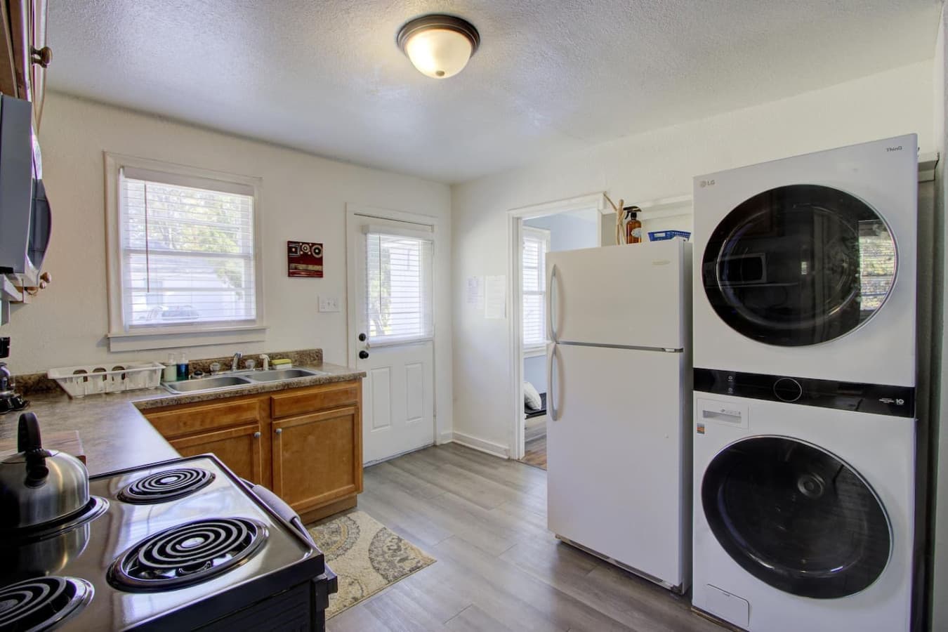 All the comforts of home—including laundry right where you need it.