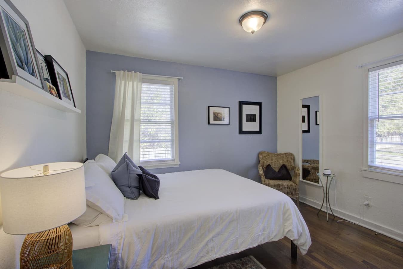 Elegant simplicity meets maximum comfort in this bedroom.