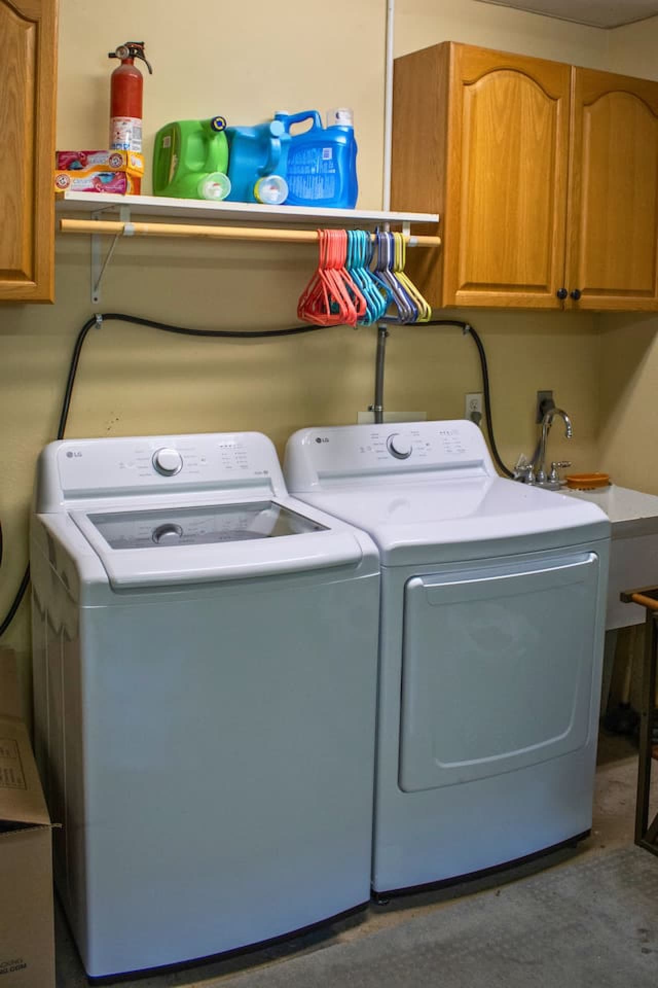 Convenient laundry area equipped with a washer and dryer to make it easy to keep everything fresh during your stay.