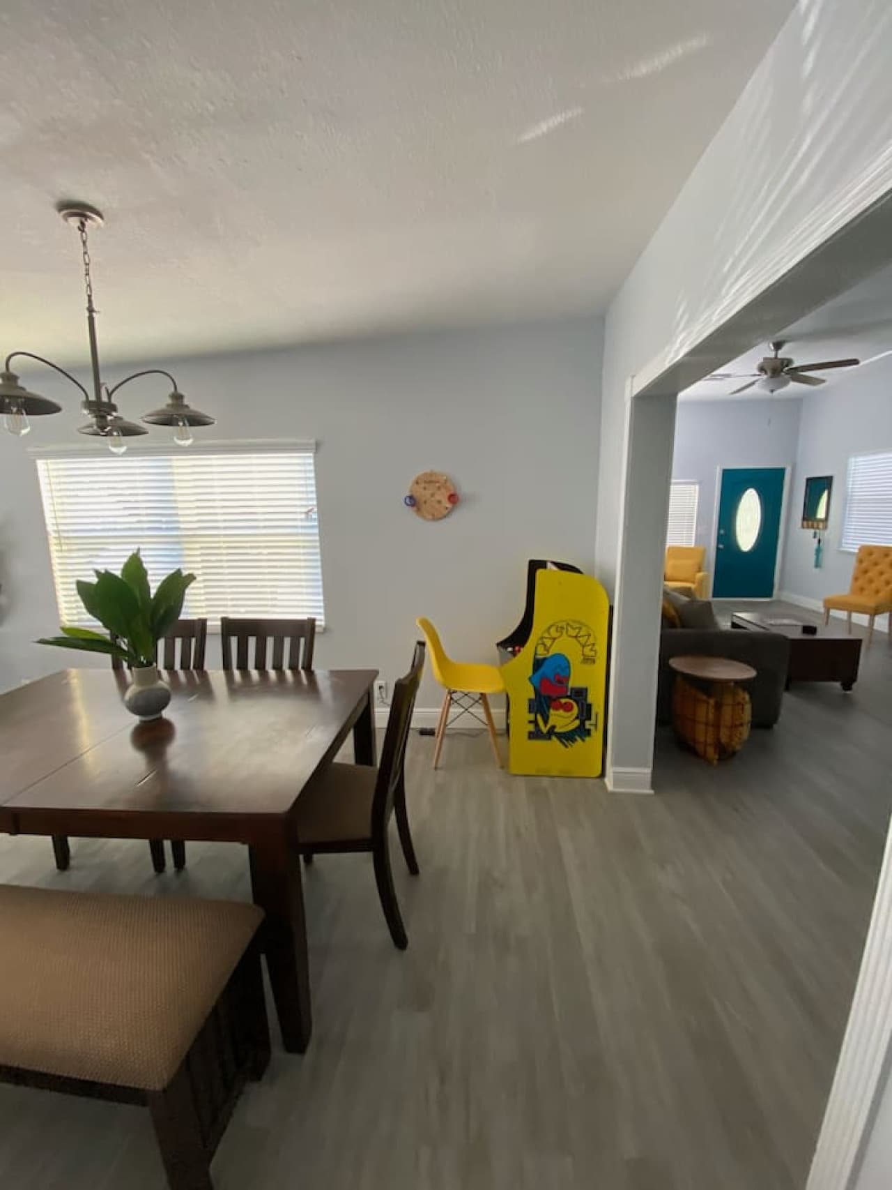 Eat, laugh, and maybe beat the high score—your dining room doubles as a mini arcade.