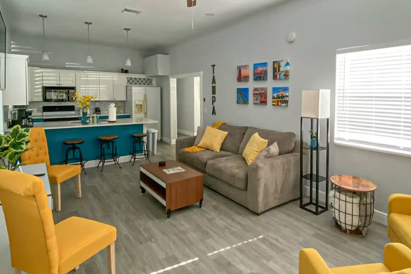 Sunlit, colorful, and cozy—a perfect spot to unwind after a day in Tampa.