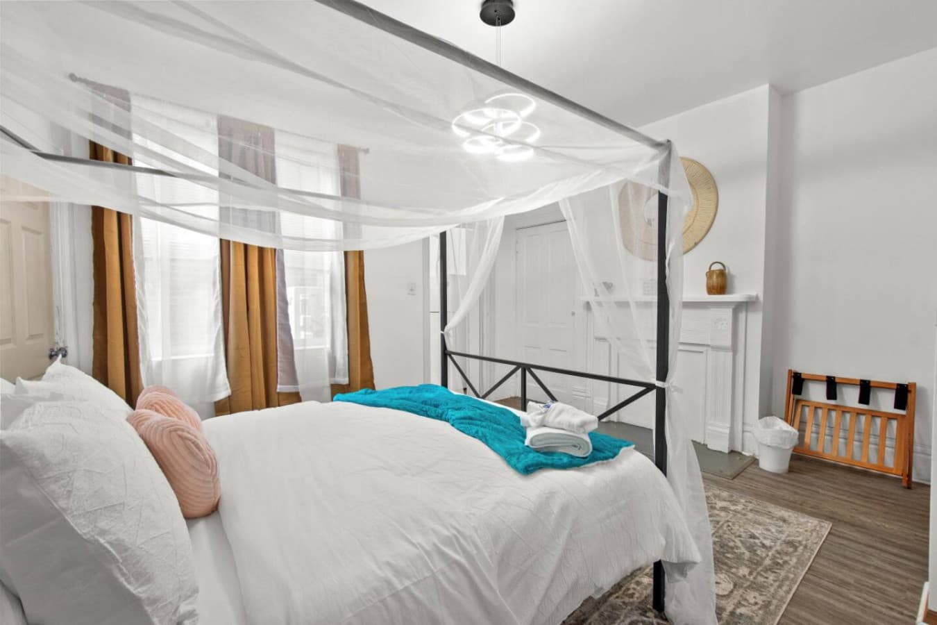 Elegant canopy, sunny room, and a stay that feels a little extra special.