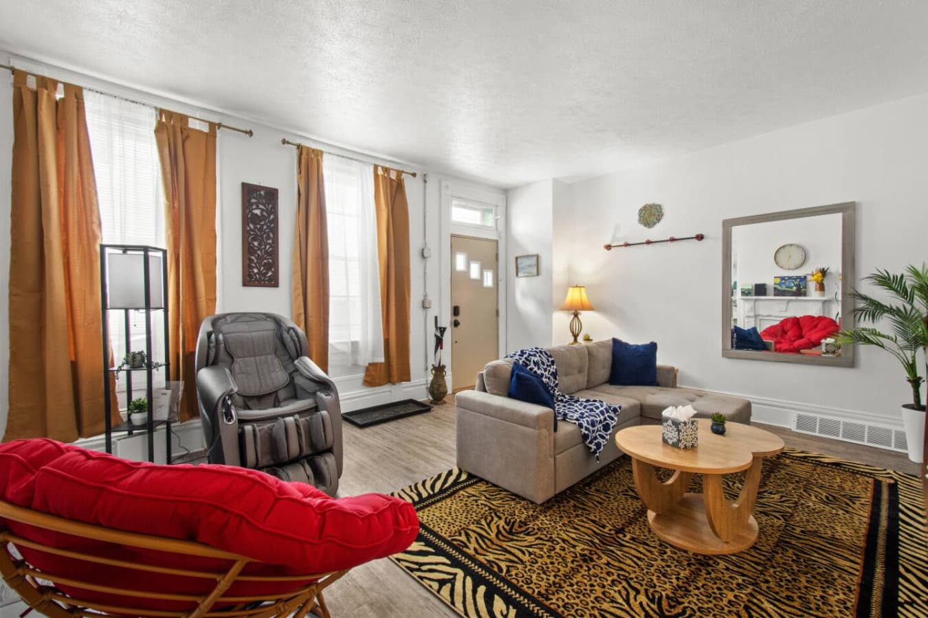 Comfy sofa? Check. Big TV? Check. Massage chair? Absolutely.