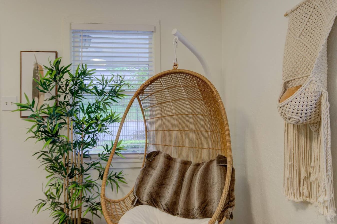 Take a seat and let the hanging egg chair rock your world.