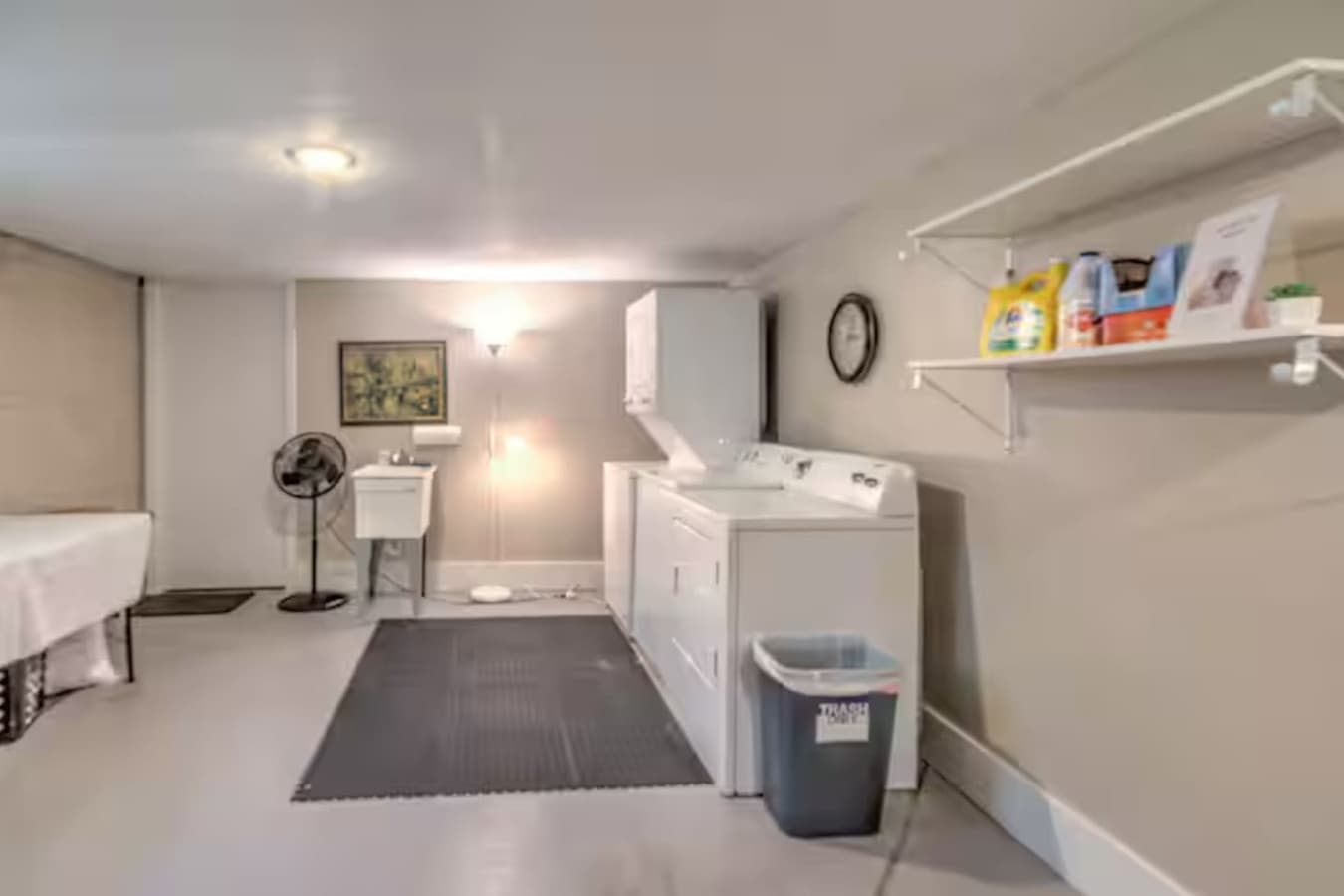 Shared laundry space.
