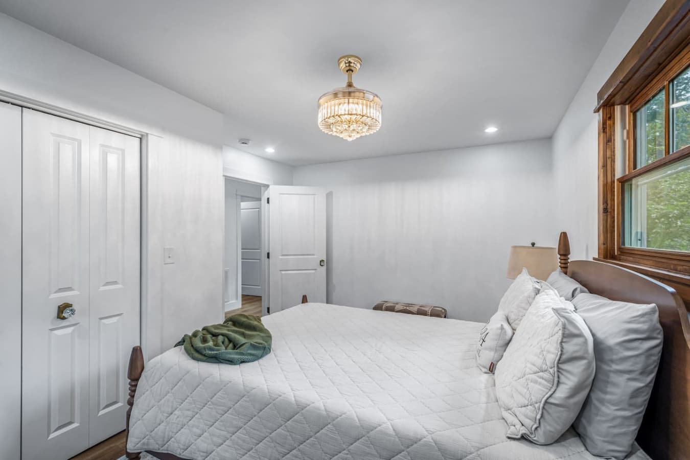 Wake up in this bright room and maybe—just maybe—forget to hit the snooze button.