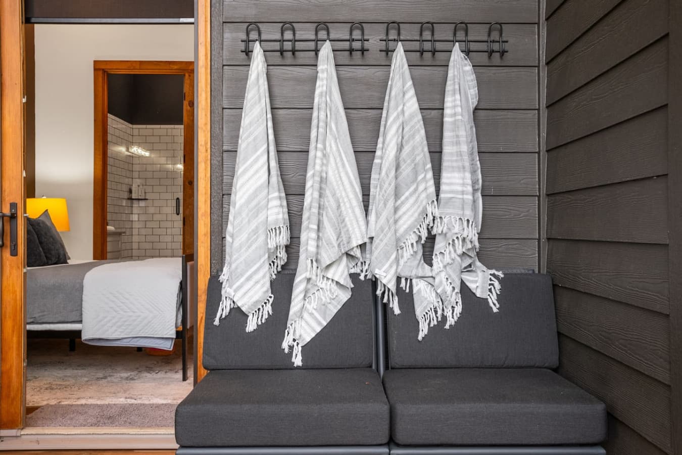 Soft, fluffy towels await you—just step out of the hot tub and wrap yourself in pure comfort.