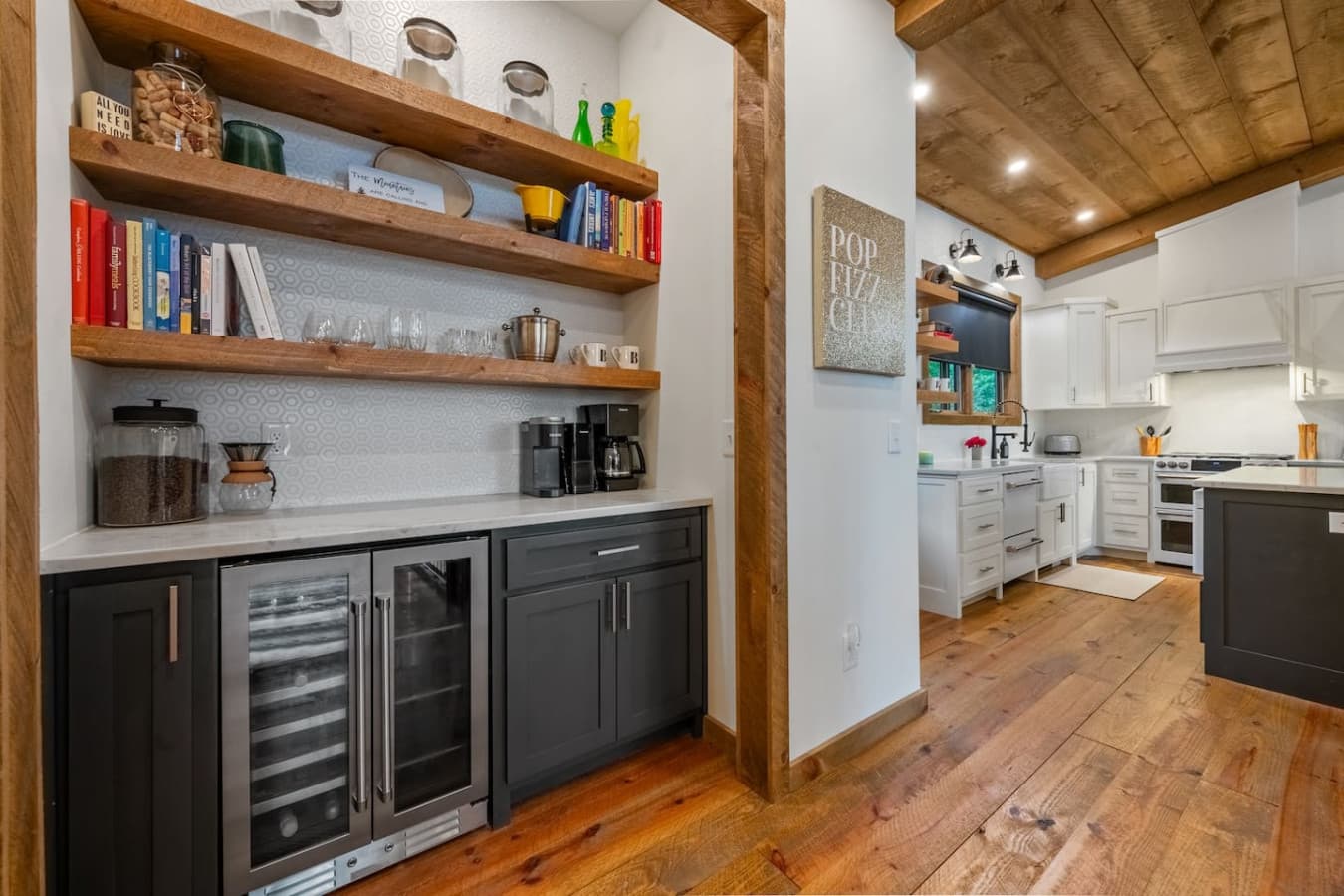 With a wine fridge for your favorites and high-end appliances throughout, this kitchen is ready for any culinary adventure.