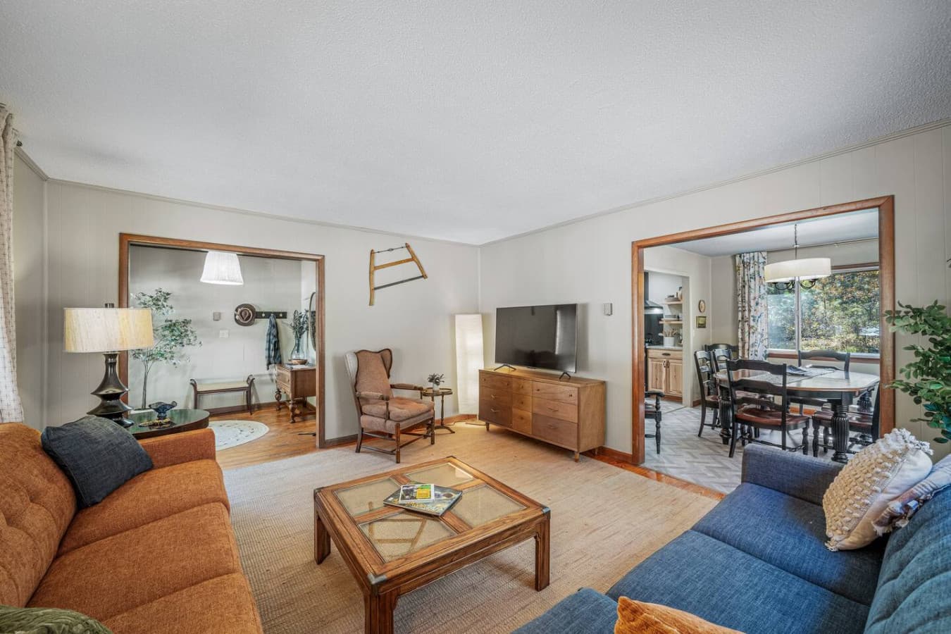 Kick back by the smart TV or share stories from the day in this inviting living space.