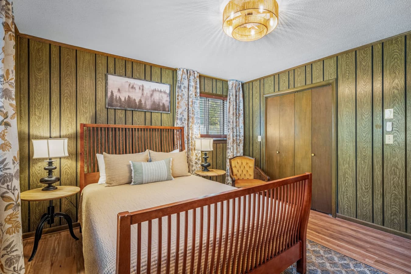 A queen bed big enough for dreams as wide as the Mentone skies.