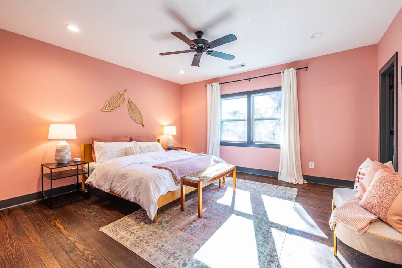 An elegant retreat with a king bed, offering a peaceful space to unwind and recharge.