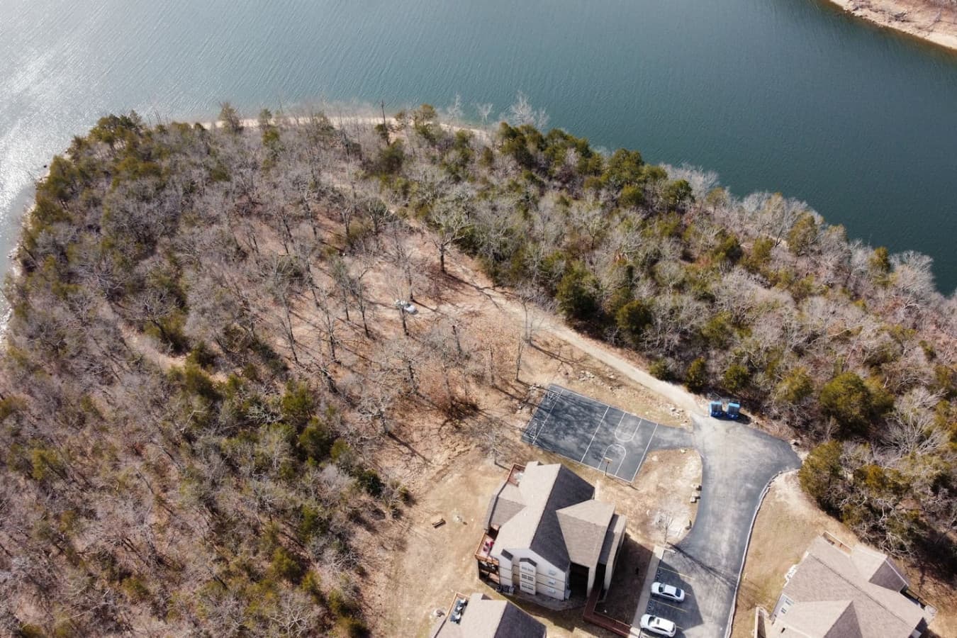 The property is just steps away from Table Rock Lake. You'll find a trail path that leads directly to the lake.