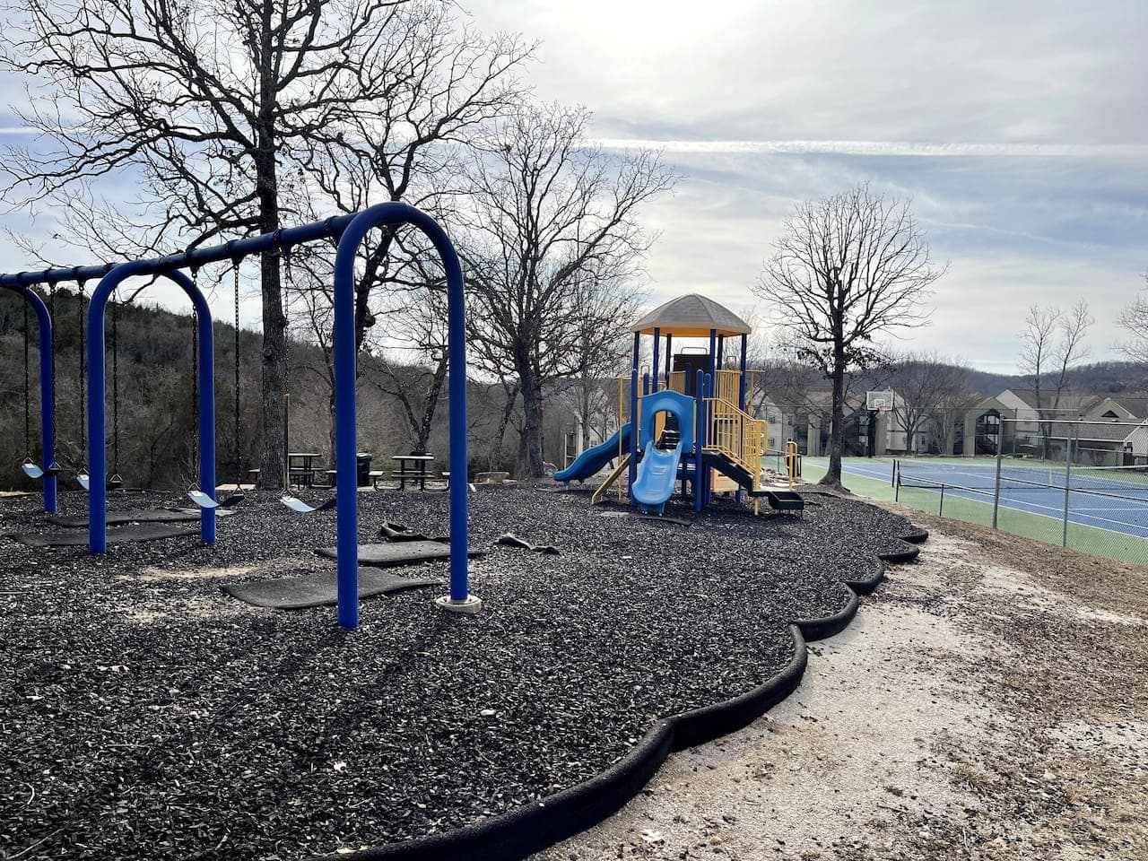 A playground, tennis court, and a basketball court are all available for your use!