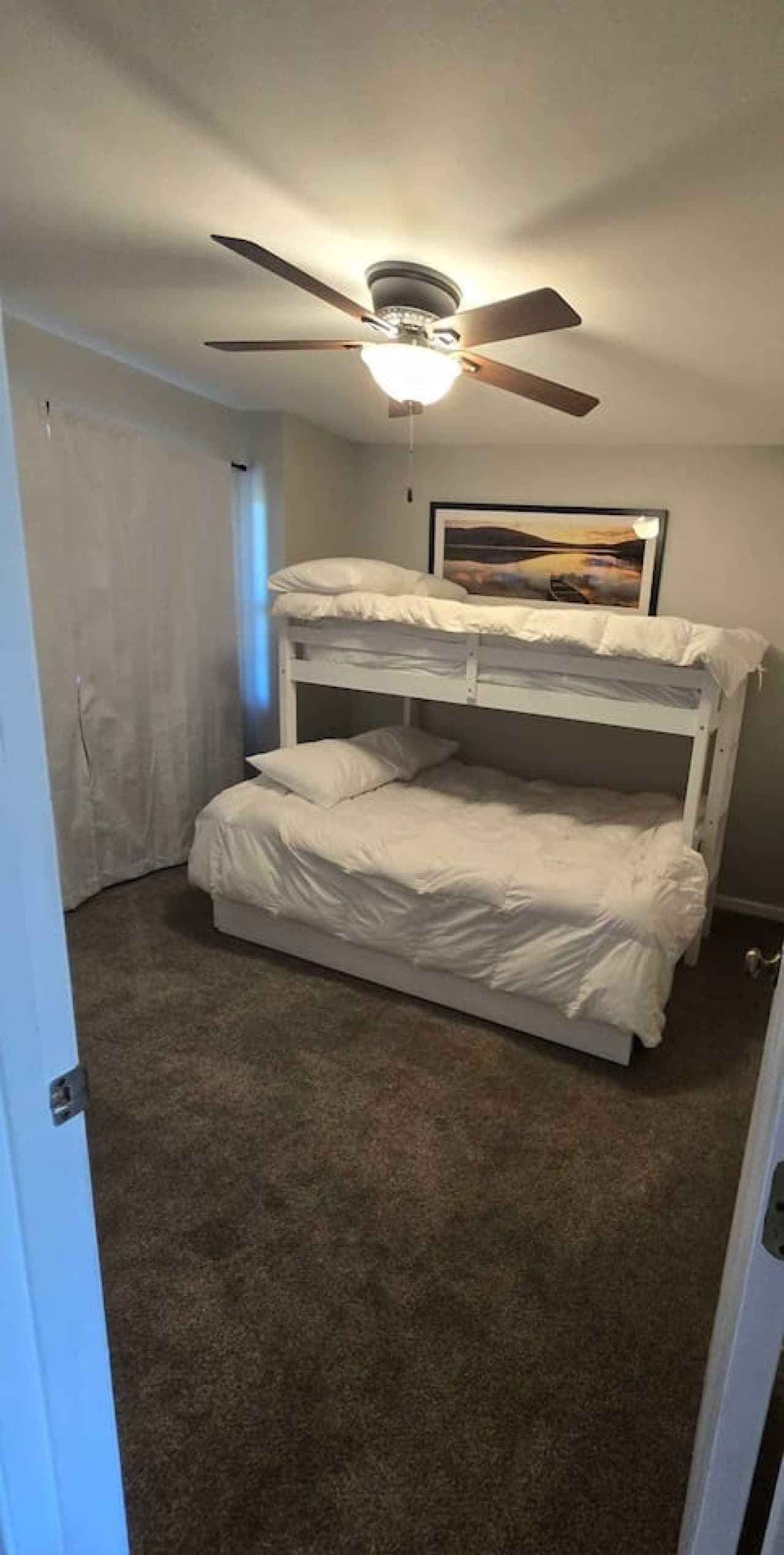 Room-darkening shades ensure restful sleep any time of day.