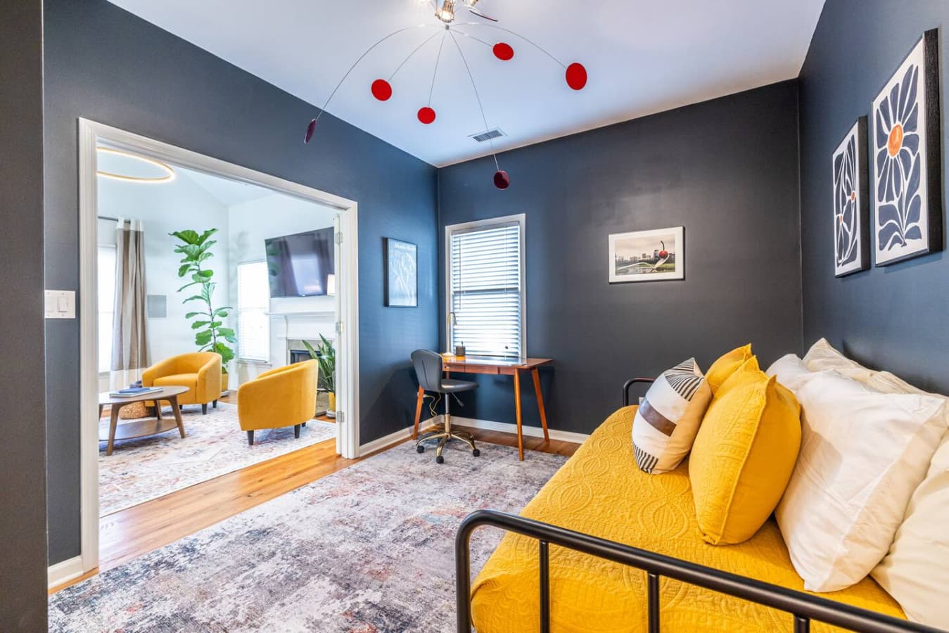 A flexible room that easily transitions between office and guest bedroom.