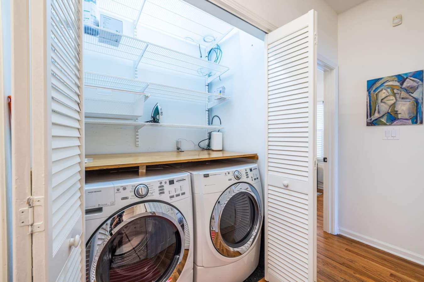 Centrally located laundry closet for easy access from every room.
